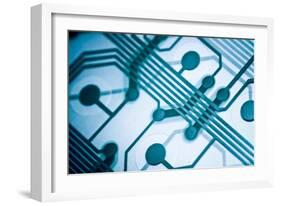 Closeup Od Computer Circuit Board-oriontrail2-Framed Art Print