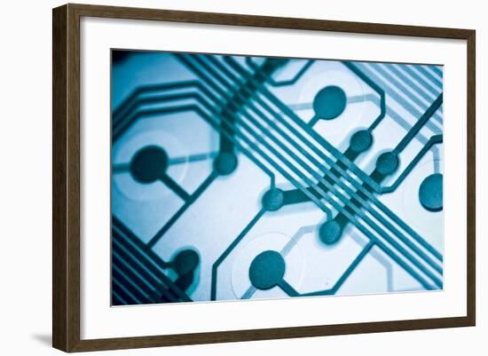 Closeup Od Computer Circuit Board-oriontrail2-Framed Art Print