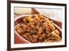 Closeup of a Earthenware Plate with Picadillo, a Traditional Dish in Many Latin American Countries,-nito-Framed Premium Photographic Print