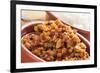 Closeup of a Earthenware Plate with Picadillo, a Traditional Dish in Many Latin American Countries,-nito-Framed Premium Photographic Print