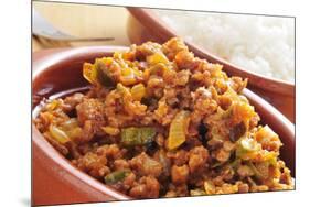 Closeup of a Earthenware Plate with Picadillo, a Traditional Dish in Many Latin American Countries,-nito-Mounted Photographic Print