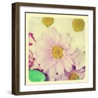 Closeup Of A Flower Bouquet With Daisies And Carnations, With A Retro Effect-nito-Framed Art Print