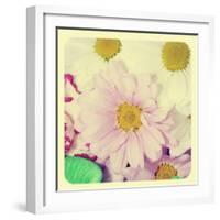 Closeup Of A Flower Bouquet With Daisies And Carnations, With A Retro Effect-nito-Framed Art Print