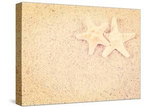 Closeup of a Starfish on the Sand of a Beach, with a Retro Effect-melking-Stretched Canvas