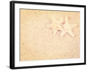 Closeup of a Starfish on the Sand of a Beach, with a Retro Effect-melking-Framed Premium Photographic Print