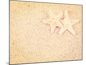 Closeup of a Starfish on the Sand of a Beach, with a Retro Effect-melking-Mounted Photographic Print