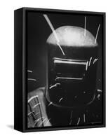 Closeup of a Welder Wearing a Mask-Andreas Feininger-Framed Stretched Canvas