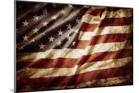 Closeup of Grunge American Flag-STILLFX-Mounted Photographic Print