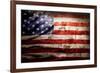 Closeup Of Grunge American Flag-STILLFX-Framed Art Print