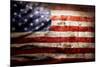 Closeup Of Grunge American Flag-STILLFX-Mounted Art Print