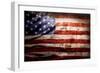 Closeup Of Grunge American Flag-STILLFX-Framed Art Print