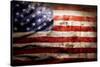 Closeup Of Grunge American Flag-STILLFX-Stretched Canvas