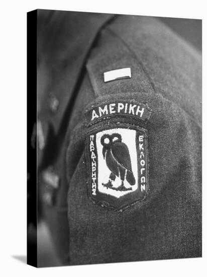 Closeup of Patch Being Worn by Us Members of the Allied Mission for Observing Greek Elections-null-Stretched Canvas