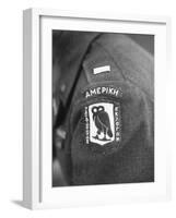 Closeup of Patch Being Worn by Us Members of the Allied Mission for Observing Greek Elections-null-Framed Photographic Print