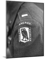 Closeup of Patch Being Worn by Us Members of the Allied Mission for Observing Greek Elections-null-Mounted Photographic Print