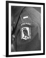Closeup of Patch Being Worn by Us Members of the Allied Mission for Observing Greek Elections-null-Framed Photographic Print