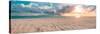 Closeup of Sand on Beach and Blue Summer Sky. Panoramic Beach Landscape. Empty Tropical Beach and S-icemanphotos-Stretched Canvas