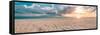 Closeup of Sand on Beach and Blue Summer Sky. Panoramic Beach Landscape. Empty Tropical Beach and S-icemanphotos-Framed Stretched Canvas