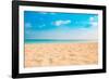 Closeup of Sand on Beach and Blue Summer Sky. Panoramic Beach Landscape. Empty Tropical Beach and S-icemanphotos-Framed Photographic Print