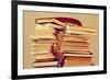 Closeup of Some Piles of Books on a Chair, with a Retro Effect-nito-Framed Photographic Print