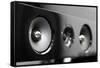 Closeup of Soundbar Speaker-ronstik-Framed Stretched Canvas