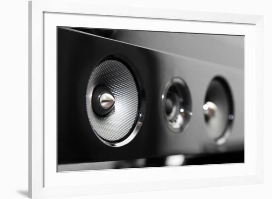 Closeup of Soundbar Speaker-ronstik-Framed Photographic Print