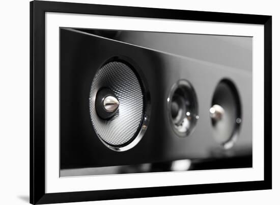 Closeup of Soundbar Speaker-ronstik-Framed Photographic Print