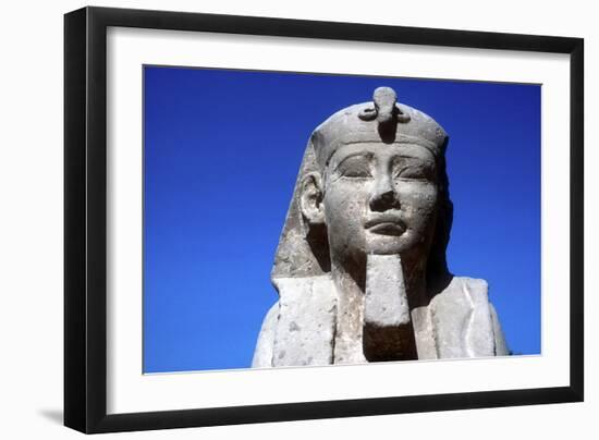 Closeup of Sphinxs Head, Temple Sacred to Amun Mut and Khons, Luxor, Egypt, C370 Bc-CM Dixon-Framed Photographic Print