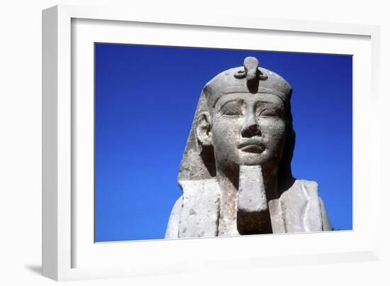 Closeup of Sphinxs Head, Temple Sacred to Amun Mut and Khons, Luxor, Egypt, C370 Bc-CM Dixon-Framed Photographic Print