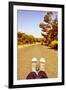 Closeup of the Feet of a Man Lying down on a Road-nito-Framed Premium Photographic Print