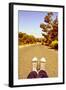 Closeup of the Feet of a Man Lying down on a Road-nito-Framed Photographic Print