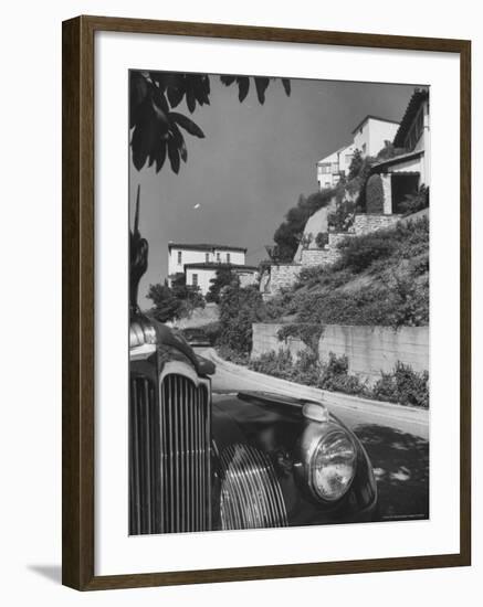 Closeup of the Front of an Unidentified Car Parked Along the Street-Andreas Feininger-Framed Photographic Print