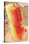 Closeup of Two Appetizing Ice Pops of Different Flavors in a Glass Jar-nito-Stretched Canvas