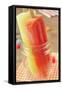 Closeup of Two Appetizing Ice Pops of Different Flavors in a Glass Jar-nito-Framed Stretched Canvas