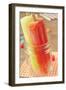 Closeup of Two Appetizing Ice Pops of Different Flavors in a Glass Jar-nito-Framed Photographic Print