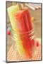 Closeup of Two Appetizing Ice Pops of Different Flavors in a Glass Jar-nito-Mounted Photographic Print