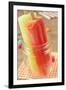 Closeup of Two Appetizing Ice Pops of Different Flavors in a Glass Jar-nito-Framed Photographic Print