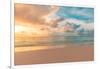 Closeup Sea Sand Beach. Panoramic Beach Landscape. Inspire Tropical Beach Seascape Horizon. Orange-icemanphotos-Framed Photographic Print