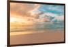 Closeup Sea Sand Beach. Panoramic Beach Landscape. Inspire Tropical Beach Seascape Horizon. Orange-icemanphotos-Framed Photographic Print