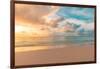 Closeup Sea Sand Beach. Panoramic Beach Landscape. Inspire Tropical Beach Seascape Horizon. Orange-icemanphotos-Framed Photographic Print