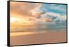 Closeup Sea Sand Beach. Panoramic Beach Landscape. Inspire Tropical Beach Seascape Horizon. Orange-icemanphotos-Framed Stretched Canvas