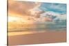 Closeup Sea Sand Beach. Panoramic Beach Landscape. Inspire Tropical Beach Seascape Horizon. Orange-icemanphotos-Stretched Canvas