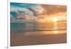 Closeup Sea Sand Beach. Panoramic Beach Landscape. Inspire Tropical Beach Seascape Horizon. Orange-icemanphotos-Framed Photographic Print