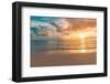 Closeup Sea Sand Beach. Panoramic Beach Landscape. Inspire Tropical Beach Seascape Horizon. Orange-icemanphotos-Framed Photographic Print