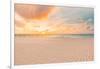 Closeup Sea Sand Beach. Panoramic Beach Landscape. Inspire Tropical Beach Seascape Horizon. Orange-icemanphotos-Framed Photographic Print