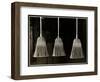 Closeup View of Three Brooms, Presumably Made by the Men of the Bourne Memorial Building, New…-Byron Company-Framed Premium Giclee Print