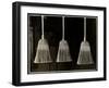 Closeup View of Three Brooms, Presumably Made by the Men of the Bourne Memorial Building, New…-Byron Company-Framed Giclee Print