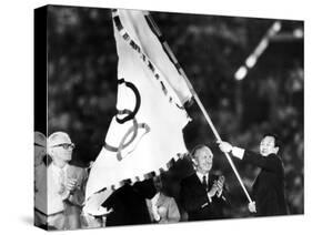 Closing Ceremony of Olympic Games in Los Angeles in 1984: Bo Hyun Yum and Juan Antonio Samaranch-null-Stretched Canvas