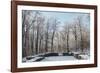 Closter ruin with snow at the Jostberg in Bielefeld in winter.-Nadja Jacke-Framed Photographic Print