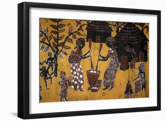 Cloth Made Using Batik Technique, Togo Handicrafts-null-Framed Giclee Print